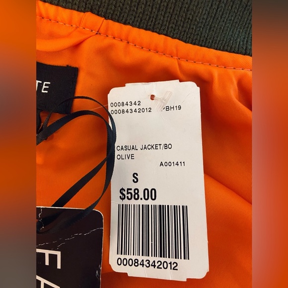 NWT Fate Army Green Zip Up Cropped Bomber Jacket With Ribbed Cuffs And Neckline - Picture 14 of 14